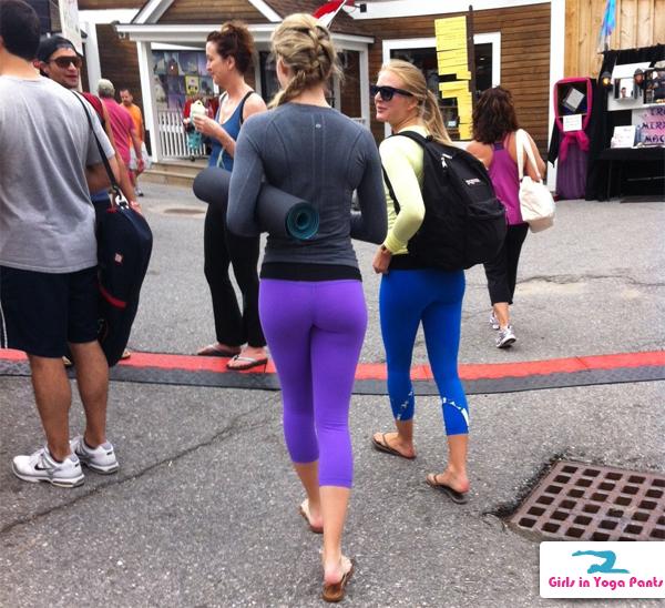 Two small booties in one creep shot Girls In Yoga Pants features galleries ...