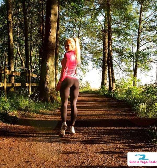 Hike in the woods in yoga pants